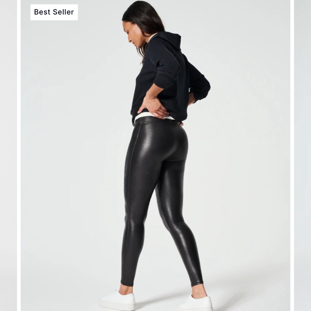 Spanx Faux Leather Leggings, Size M